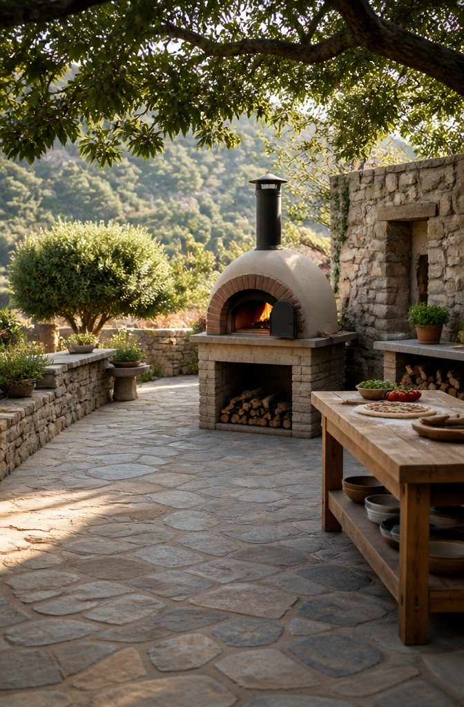 The HearthStone Genio 33-inch wood-fired pizza oven shown with a cooking surface.